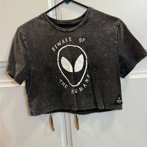 Disturbia Beware of the Humans Crop Top